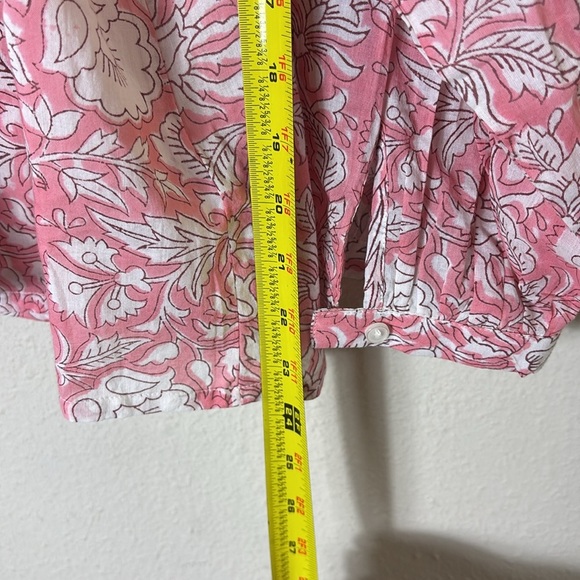 Emerson Fry India Collection Frances Blouse - Devina Flowers Pink Organic sz S - Picture 11 of 11